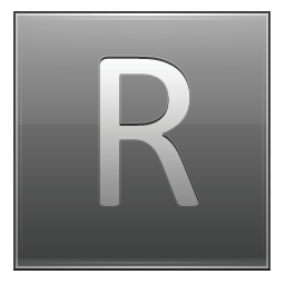 Letter R grey icon
