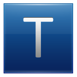 Letter T blue icon