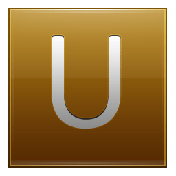Letter U gold icon