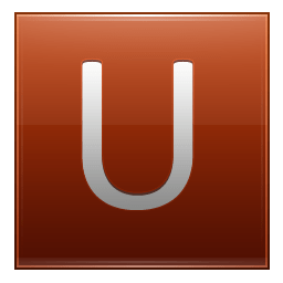Letter U orange icon