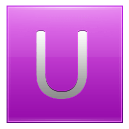 Letter U pink icon