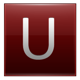 Letter U red icon