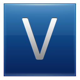Letter V blue icon