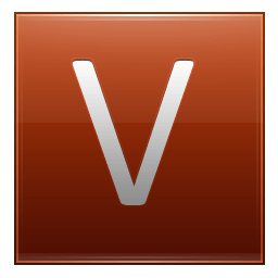 Letter V orange icon