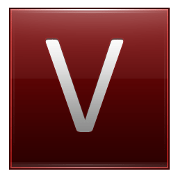 Letter V red icon