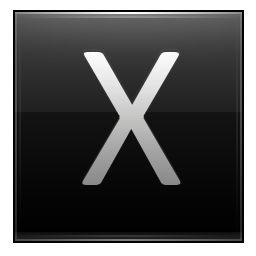 Letter X black icon