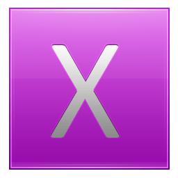 Letter X pink icon