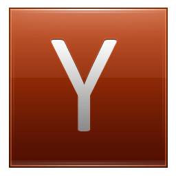 Letter Y orange icon