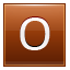 Letter O orange icon