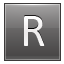 Letter R grey icon