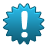 Exclamation mark blue icon