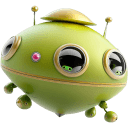 Cute-Green-UFO icon