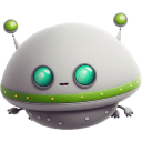 Cute-White-Robot-UFO icon