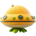 Cute Yellow 1 UFO icon