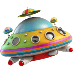 Cute Colorful UFO icon