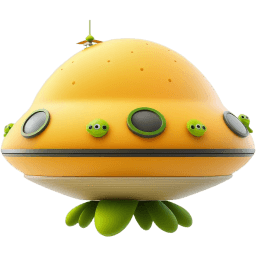 Cute Yellow 1 UFO icon