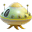 Cute Green Yellow 3 UFO icon