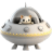 Cute-White-With-Alien-2-UFO icon