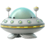 Cute White Blinking UFO icon