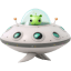 Cute White With Alien 1 UFO icon