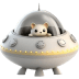 Cute-White-With-Alien-2-UFO icon