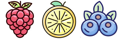 Flat Outline Fruit Icons