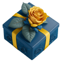 Blue-With-Yellow-Rose-Gift icon