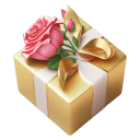 Gold With Pink Rose 1 Gift icon