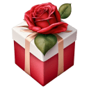 Red With Red Rose Gift icon
