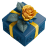 Blue With Yellow Rose Gift icon