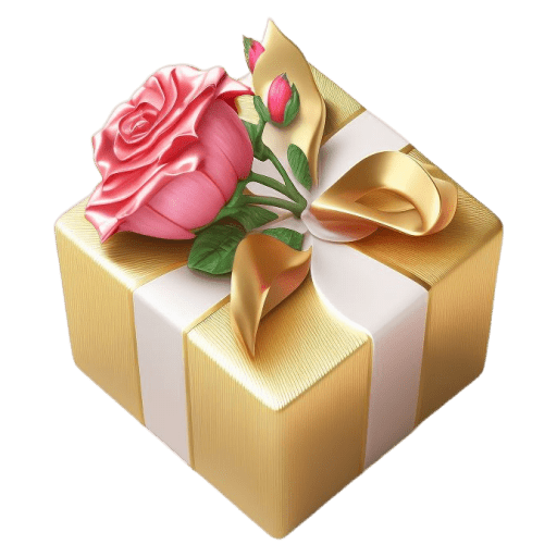 Gold-With-Pink-Rose-1-Gift icon