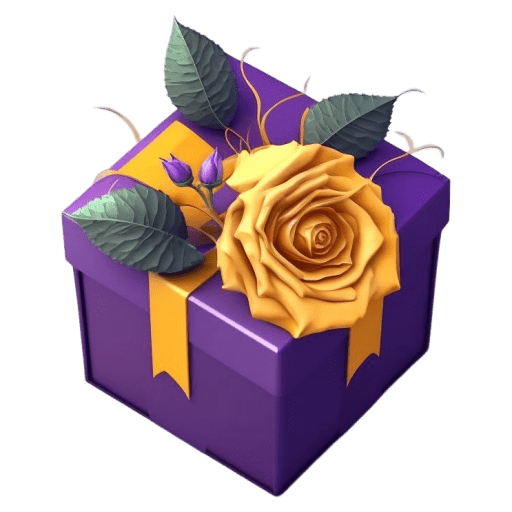 Purple-With-Rose-2-Gift icon