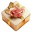 Gold With Pink Rose 3 Gift icon