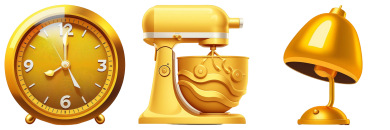 Golden Objects Icons