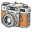 Handdrawn 3D Left Orange Camera icon