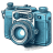 Handdrawn 3D Left Blue Camera icon