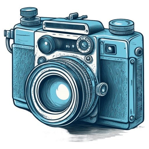 Handdrawn-3D-Left-Blue-Camera icon