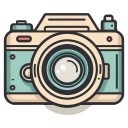 Flat-Blue-White-Camera icon