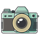 Flat Green Plain Camera icon