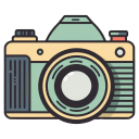 Flat-Turquoise-Simple-Camera icon
