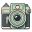 Flat Green Dark Camera icon