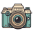 Flat-Blue-Big-Camera icon