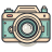 Flat-Blue-White-Camera icon
