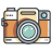 Flat-Orange-Simple-Camera icon