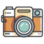 Flat Orange Simple Camera icon