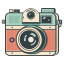 Flat Red Smooth Camera icon