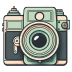 Flat-Green-Dark-Camera icon