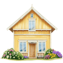 Yellow Swedish Wood House icon