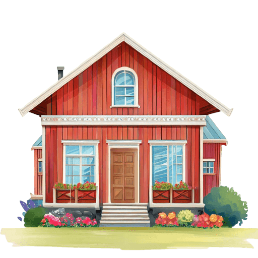 Red-Swedish-Wood-House icon