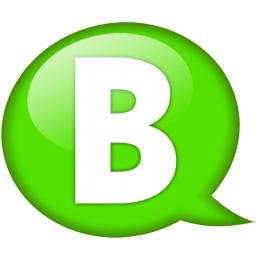 Speech balloon green b icon